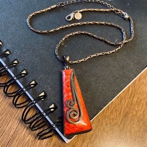 NECKLACE 🦑 Artisan-made Red Pendant Necklace